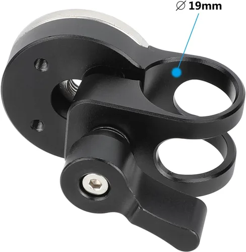 Vista 4 de CAMVATE Abrazadera de varilla de 0.748 in con roseta estilo ARRI (negro)