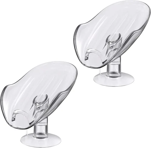 Vista 7 de NPET Jabonera de plástico autodrenante sin perforar con ventosa ampliada, bandeja de jabón portátil para baño, ducha, fregadero de cocina, ahorra