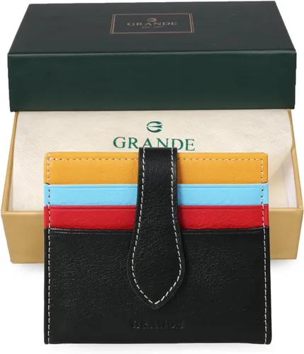 Vista 39 de Grande -3803 Cartera unisex, Azul (Iced Blue), Cartera delgada de cuero con cierre a presión pequeño
