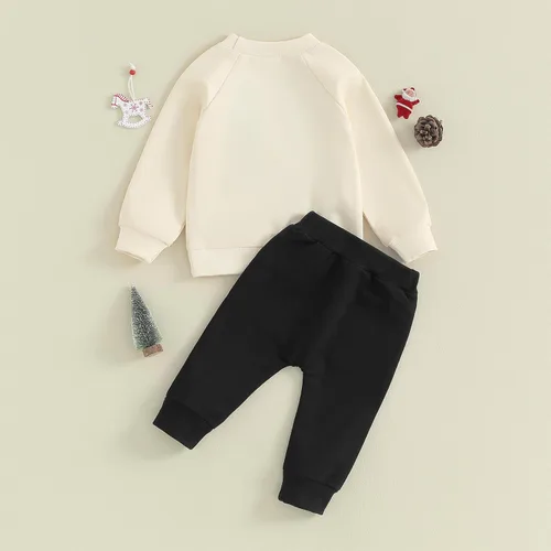 Vista 7 de Conjunto de sudadera de manga larga y pantalones largos para bebé recién nacido, ropa de Navidad