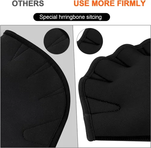 Vista 4 de TAGVO Guantes acuáticos para ayudar a la resistencia de la parte superior, guantes de natación con dedos palmeados y buena costura, sin
