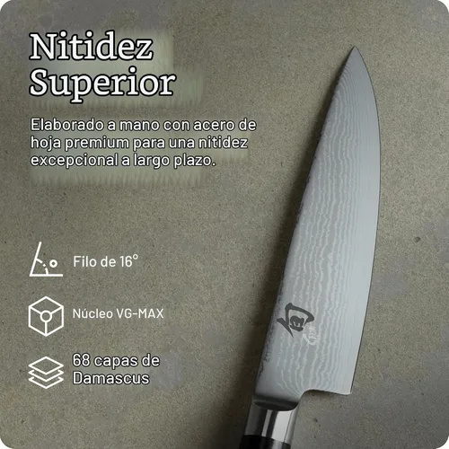 Vista 3 de Shun cuchillo clásico para chef, 6 pulgadas, Negro
