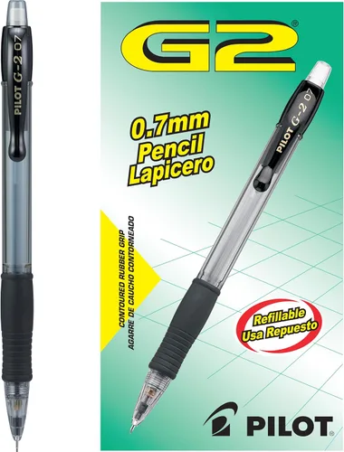 Vista 5 de Pilot, G2 Lápices mecánicos, mina HB de 0.5 mm, barril transparente, paquete de 2