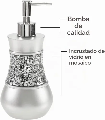 Vista 5 de Creative Scents Juego de accesorios de baño de resina de 4 piezas Vidrio