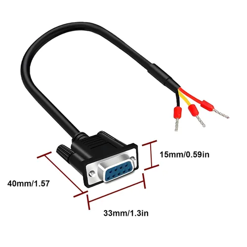 Vista 5 de Cable de repuesto de puerto serie RS232 RS485 hembra DB9 de 6.5
