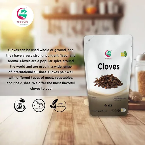 Vista 3 de Clavo entero de 4 onzas Especias picantes frescas y sabrosas para té, chai, salados, postres y más Clavos enteros para la salud bucal por