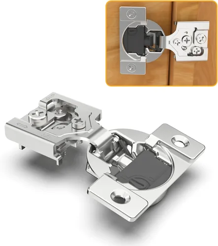 Vista 13 de Chibery Paquete de 10 bisagras ocultas de cierre suave 4D de 1 pulgada para puerta de marco facial, velocidad de cierre ajustable, bisagras