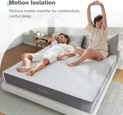Vista 6 de Novilla Colchón Twin, colchón de espuma viscoelástica de gel de 12.0 pulgadas Twin en una caja, espuma de carbón de bambú y funda suave transpirable