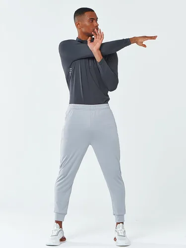 Vista 5 de NORTHYARD Pantalones deportivos para hombre con bolsillos con cremallera, pantalones deportivos de malla ligera y cónica para correr, gimnasio