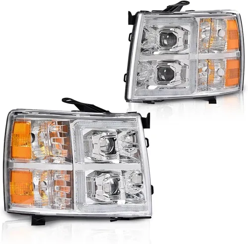 Vista 29 de G-PLUS Conjunto de faros, compatible con Chevy Silverado 2007 2008 2009 2010 2011 2012 2013 2014 Chevy Silverado parachoques faro, lente