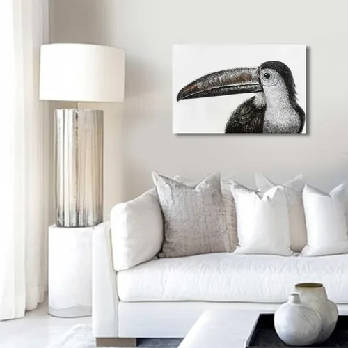 Vista 4 de Pintura de Pájaros Arte de Pared en Blanco y Negro Impresiones de Pared de Animales Lienzo Pequeño Enmarcado Obra de Arte para Oficina Dormitorio