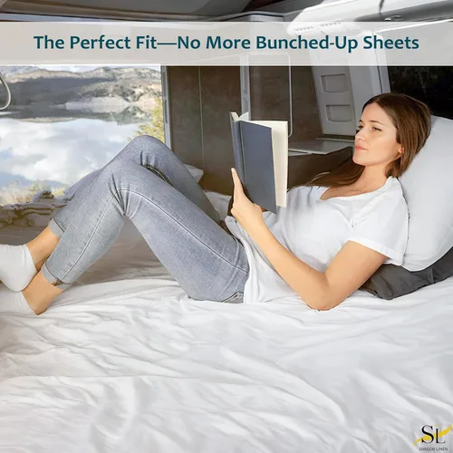 Vista 7 de Shreem Linen Short King - Sábanas de 72 x 75 pulgadas, 100% algodón egipcio, juego de ropa de cama de 4 piezas, se adapta a colchones de caravana