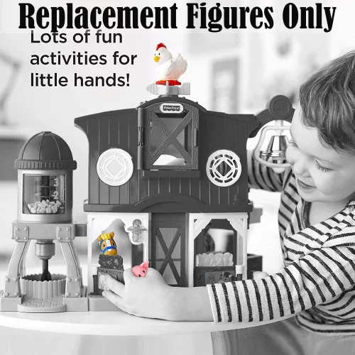 Vista 3 de Piezas de repuesto para Little People Farm - Fisher-Price Animal Friends Farm DWC31 y CHJ51 ~ Figuras de repuesto ~ Vaca con ternero, cerdo