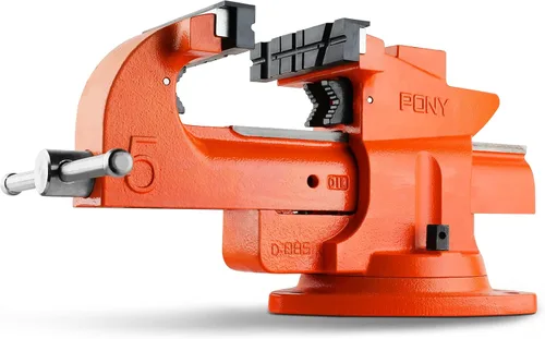 Vista 9 de PONY Tornillo de banco resistente de 5 pulgadas con base giratoria de 360