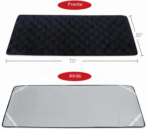 Vista 3 de Cubrecolchón de espuma acolchada, antideslizante, súper suave y cómodo, de 75"x30", almohadilla para dormir fresca para catre de campamento/litera
