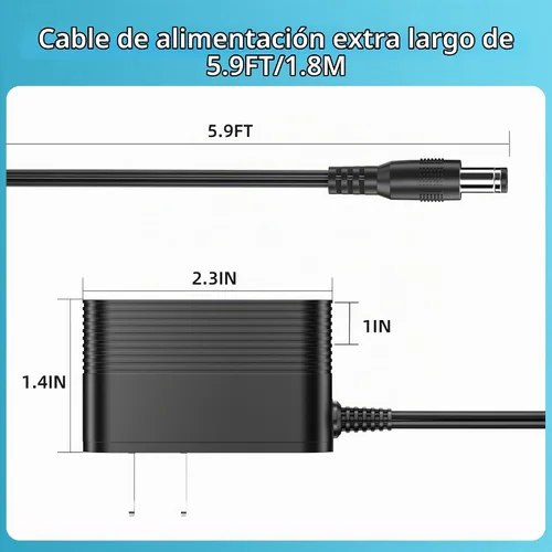 Vista 6 de Cable de alimentación para ProForm Elliptical Smart Strider 390 395 475 510 E, 480 490 500 600 LE, 400 700 510 EX, cable de carga para bicicleta