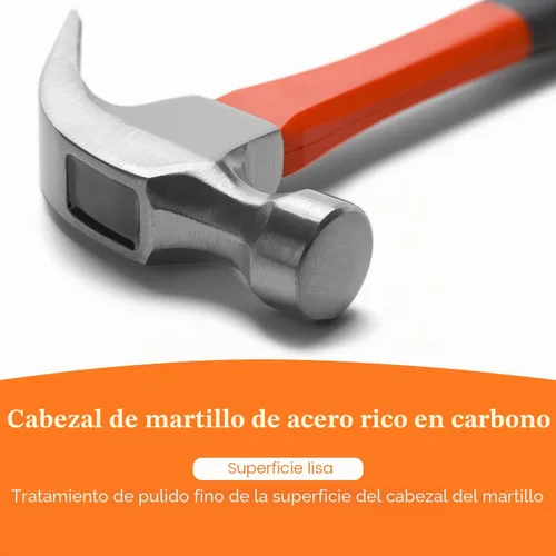 Vista 3 de Martillo de garra de uso general de fibra de vidrio recta de 8/16/24oz