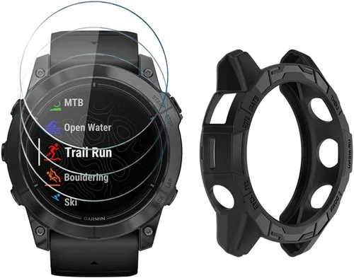 Vista 7 de Protector de pantalla de reloj compatible con Garmin Epix Pro de 1.654 pulgadas/Fenix 7S, película de vidrio templado antiarañazos de alta