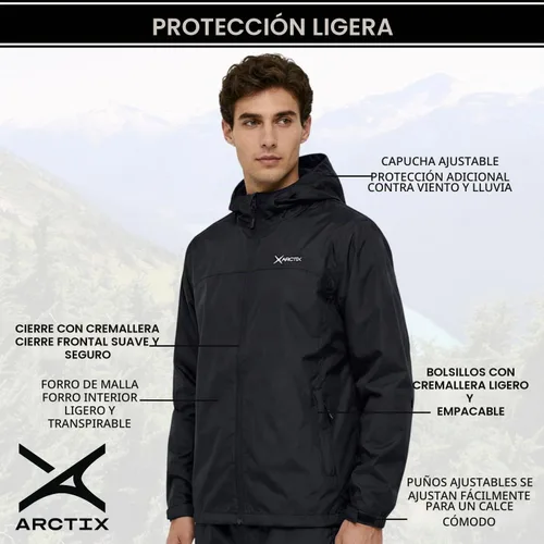 Vista 4 de Arctix Storm - Chaqueta impermeable para hombre Negro