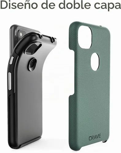 Vista 5 de Crave Dual Guard Pixel 4a - Funda para celular de doble protección para Google Pixel 4a Verde bosque