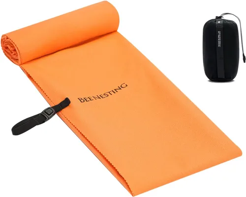 Vista 38 de Bee Nesting Toalla ultraligera de secado rápido – Paquete de 2 toallas de microfibra medianas y pequeñas con bolsillo compacto plegable para viajes