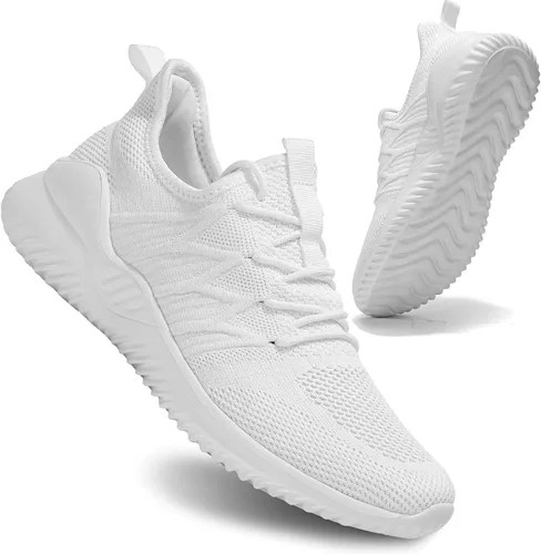 Vista 2 de Zapatos casuales para correr para hombre, ligeros, cómodos, informales, de malla, para trabajo, gimnasio, tenis, caminar, entrenamiento cruzado
