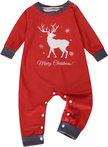 Vista 5 de Pijamas de Navidad para la familia, conjunto de pijamas a juego divertido de Navidad, ropa de descanso de manga larga a cuadros para mujeres