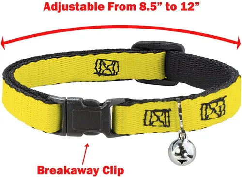 Vista 3 de Buckle-Down Breakaway - Collar de gato - Hojas de maceta/humo negro/gris/blanco