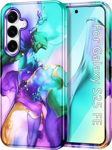 Vista 10 de Lamcase Funda para Galaxy S24 FE, resistente a prueba de golpes, híbrida de policarbonato duro, TPU suave, protección contra caídas de tres capas