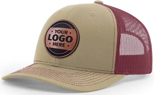 Vista 51 de Sombrero de parche de cuero de camionero personalizado grabado con láser