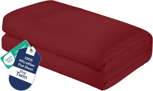Vista 71 de Royale Linens Sábana Plana Individual – Sábanas Planas de Microfibra Cepillada Ultra Suave 1800 Solamente – Sin Arrugas y Resistentes a las Manchas