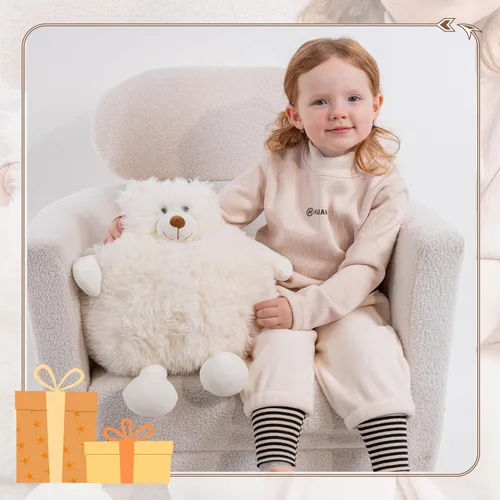 Vista 8 de Peluche de oso polar con peso, oso polar de felpa blanca, animal de peluche con peso, regalo para adultos y niños en cumpleaños o Navidad