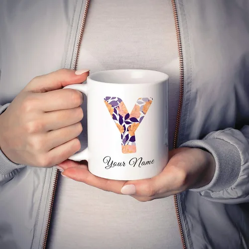 Vista 7 de Livado Taza de café personalizada, regalo para mujeres, con monograma con nombre e inicial, bonita taza de café para ella, mamá, esposa, novia