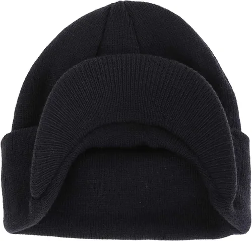 Vista 83 de Home Prefer - Gorro de invierno para hombre con visera, cálida y doble punto.