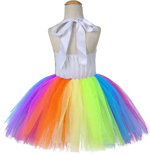 Vista 4 de Soyoekbt Unicorn Costume for Girls Unicorn Tutu Dress LED Light Up With Headband for Halloween Birthday Gift
