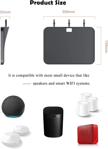 Vista 2 de Universal Smart Speaker Soporte de Pared y Estante para Dispositivos Echo/Homepod mini/Sonos Compatible con Montaje de WiFi Google Adecuado