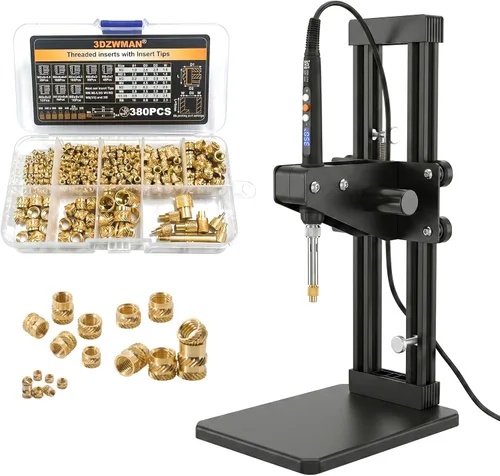 Vista 9 de Máquina de Prensado de Calor Vertical 3DZWMAN, Herramienta de Inserción de Conjunto de Calor, Insertos de Latón para Impresión 3D, Punta