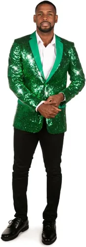 Vista 2 de Tipsy Elves Blazers de lentejuelas coloridas para hombre - Chaquetas brillantes de Año Nuevo para Navidad