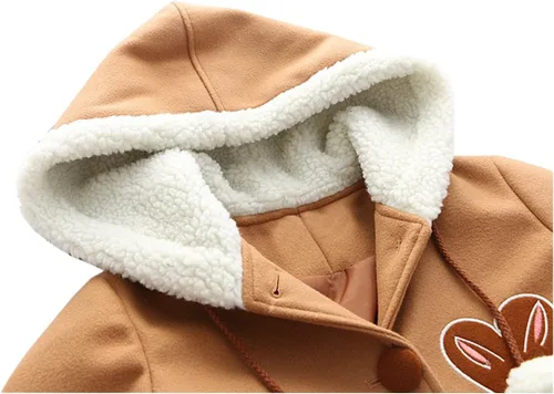 Vista 5 de Partiss Chaqueta con capucha para mujer de invierno con botón de forro polar