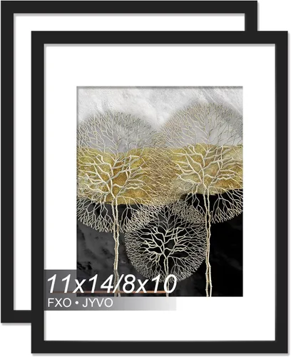 Vista 116 de Fxojyvo Marco de Fotos de 4x6, Muestra Foto de 3.5x5 con Paspartú o 4 x 6 Sin Paspartú, Liviano y de Alta Transparencia Marco de 4 por 6 para Pared