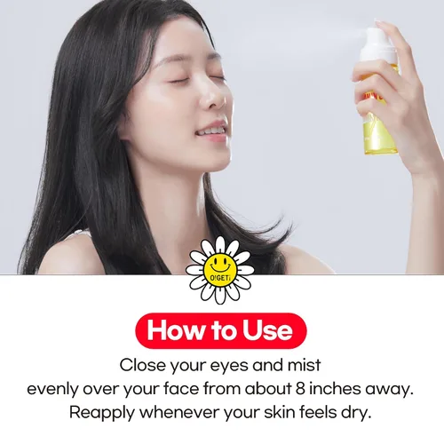 Vista 8 de Bruma de suero de vitamina C brillante, hidratante e iluminadora con mandarina verde Jeju, spray facial para piel brillante, niacinamida