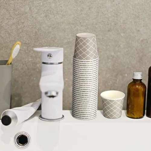 Vista 4 de Rtteri 100 Piezas Tazas de Café Desechables de 3 onzas Tazas de Espresso Desechables Tazas de Papel Pequeñas Tazas de 3 onzas para Café Té Cacao