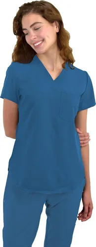 Vista 6 de Green Town Conjunto médico de enfermería GT 4FLEX para mujer, camiseta y pantalón para mujer