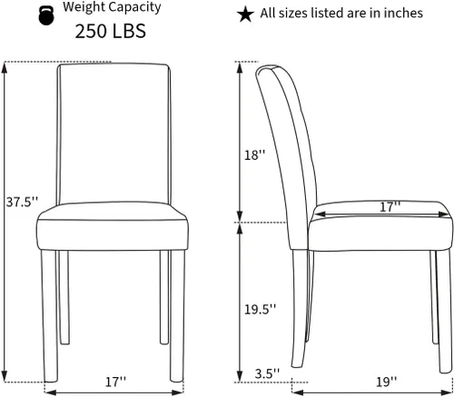 Vista 5 de Juego de 3 piezas de comedor de cocina, mesa cuadrada y 2 sillas Falabella, estilo clásico, madera maciza, acabado espresso
