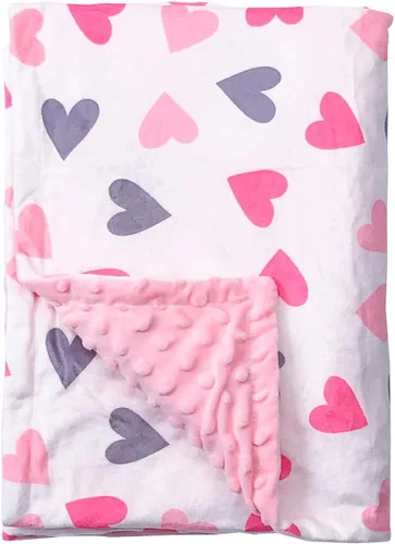 Vista 14 de Manta Bee Minky - Felpa suave de doble capa, de recién nacido a niño pequeño, respaldo con puntos, regalos para baby shower (30 x 40 pulgadas)