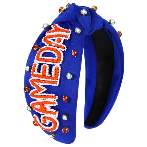 Vista 12 de YAHPERN Diadema anudada de perlas de cristal, diadema ancha con nudo superior para mujer, accesorios para el cabello deportivos, béisbol, fútbol