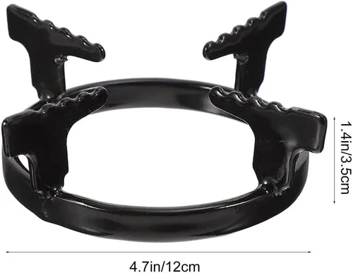 Vista 5 de DECHOUS 2 unids estante para olla de café de hierro inoxidable negro soporte redondo estufa olla soporte para cocina