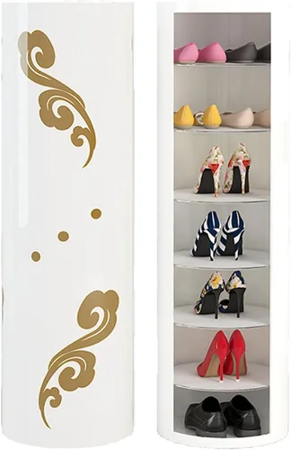 Vista 11 de Zapatero multifuncional de 360°, armario de almacenamiento para zapatos, zapatero giratorio vertical, zapatero para entrada, almacenamiento simple