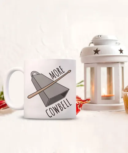 Vista 2 de Taza divertida para músico, más cencerro, regalo de percusión, regalo para profesor de música, regalo para baterista, regalo para miembro