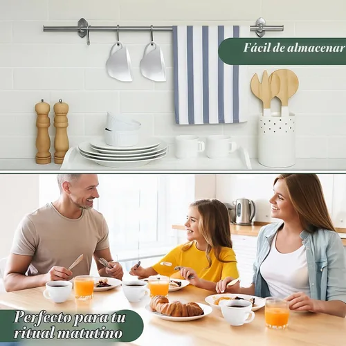 Vista 4 de Reallnaive - Juego de 16 tazas de café de porcelana apilables de 4.4 onzas